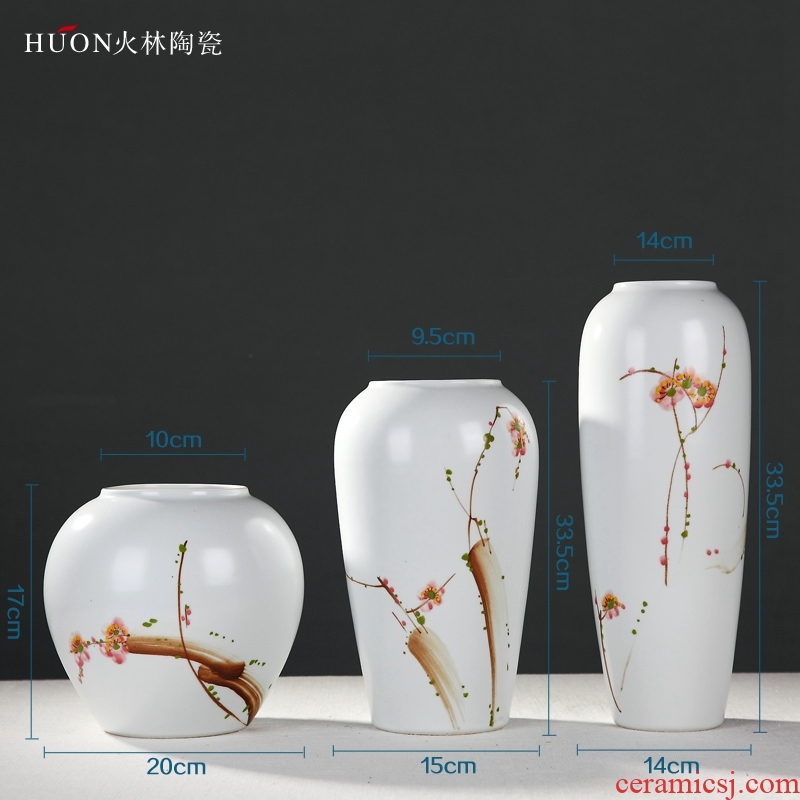 Jingdezhen new Chinese modern ceramic three - piece sitting room of large vases, flower arranging dried flower adornment place adorn article