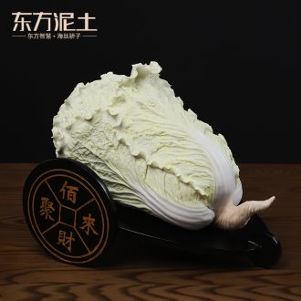 Oriental clay ceramic lucky cabbage place to live in the living room and TV ark, decoration/best wealth together