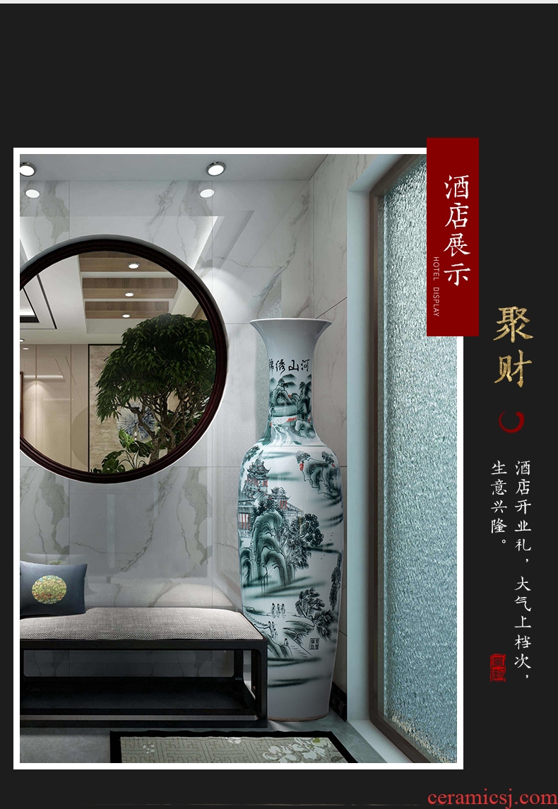 Jingdezhen ceramics archaize crack jun porcelain glaze white borneol big vase modern living room furniture decoration pieces - 22272223477