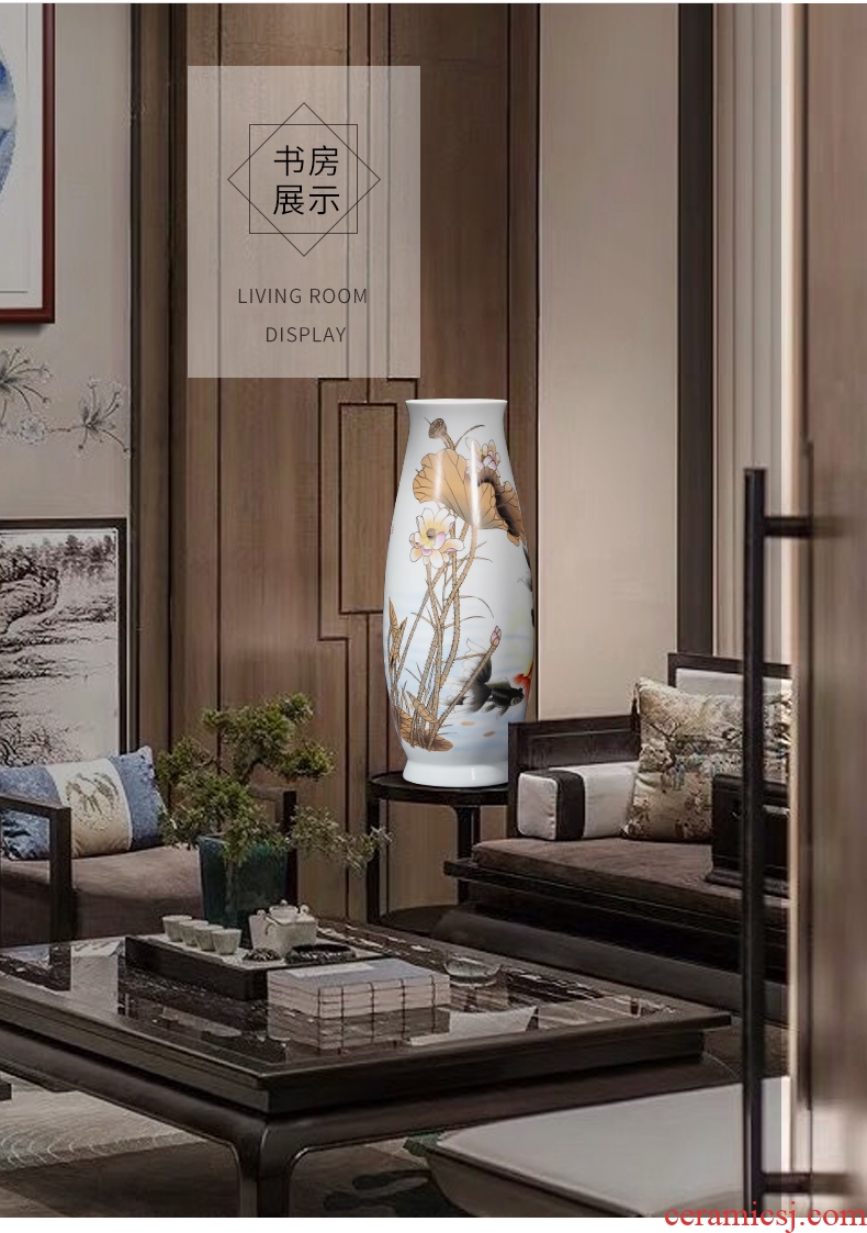New Chinese style floor vases, flower arranging the sitting room porch home decoration of jingdezhen ceramic dried flowers large floral furnishing articles - 596813347408