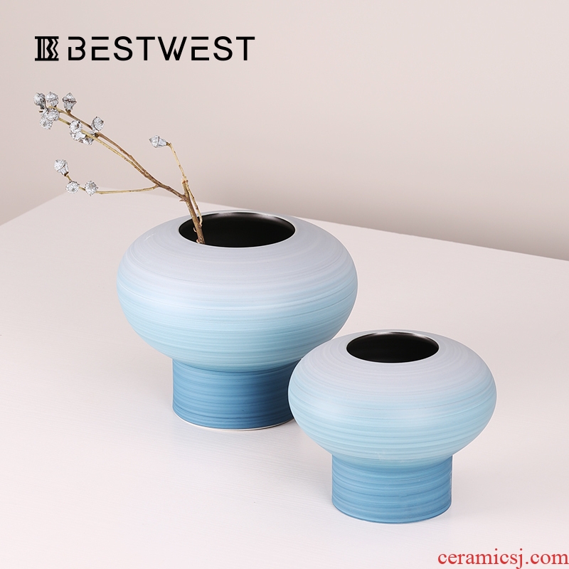 BEST WEST creative ceramic vase is placed between example wine sitting room light key-2 luxury soft adornment plugged into the vase