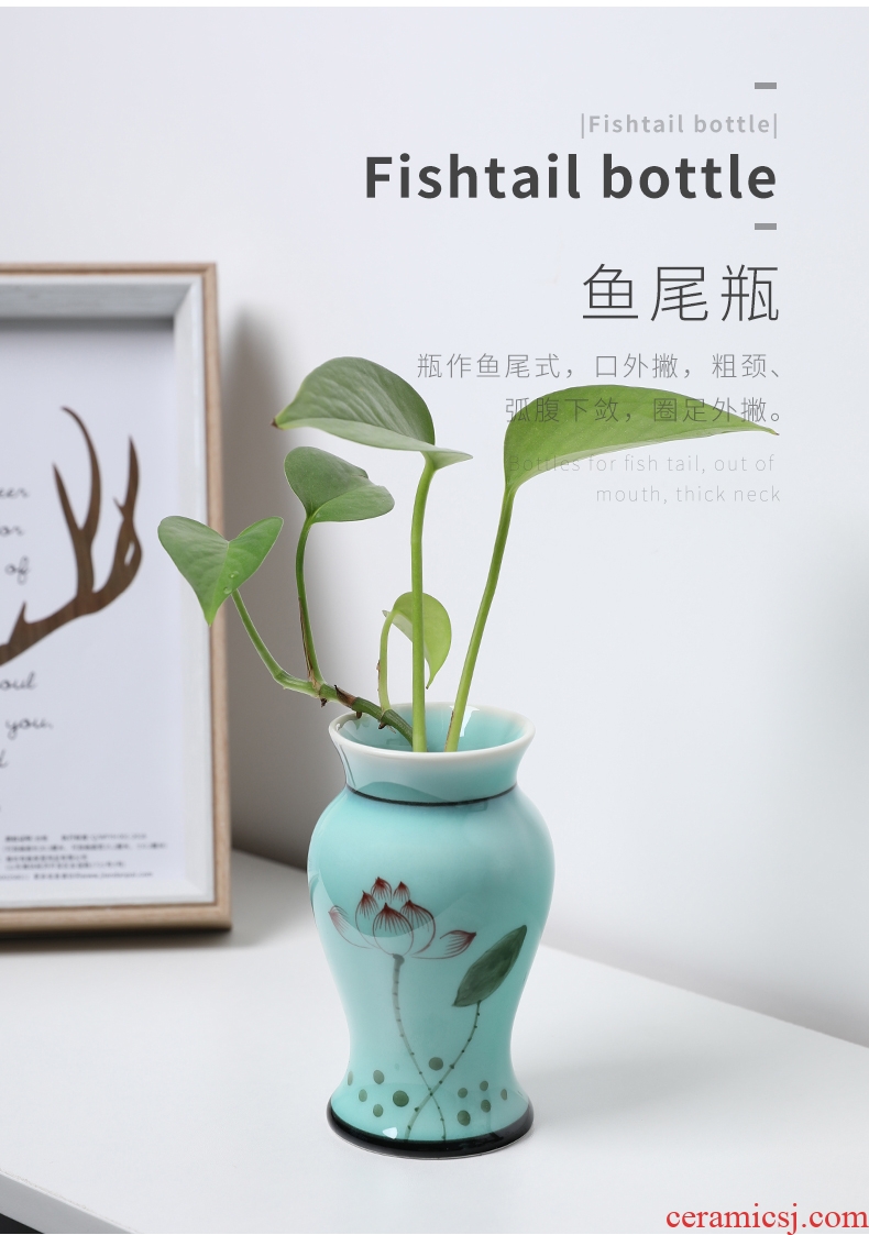 Royal fountain creative ceramic floret bottle modern furnishing articles of Chinese style home decoration flower arranging flowers, kung fu tea set