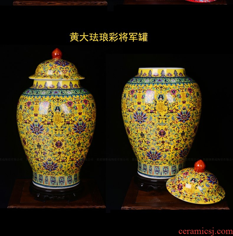 The General continuous grain of jingdezhen ceramic vase can be born big vase western European large red sitting room