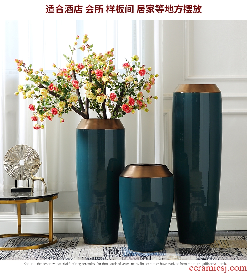 New Chinese style element large ceramic vase furnishing articles soft white dry flower vase example room sitting room adornment creative - 600317618219