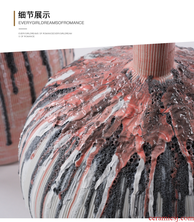 Jingdezhen ceramics large hand - made vase wucai landscape bright future landing stateroom decorative furnishing articles - 600745737802