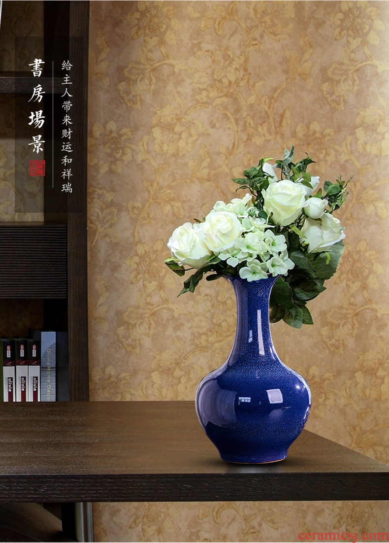 Jingdezhen ceramics creative contemporary and contracted vase dry flower arranging furnishing articles furnishing articles sitting room of Chinese style household decorations