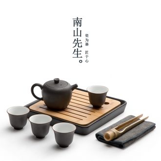 Mr Nan shan have become ceramic kung fu tea set home office make tea tea set the teapot tea tray is contracted