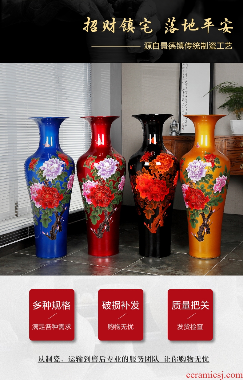 Jingdezhen ceramics of large vases, crystal glaze Chinese I sitting room place hotel housewarming gift - 605621167886
