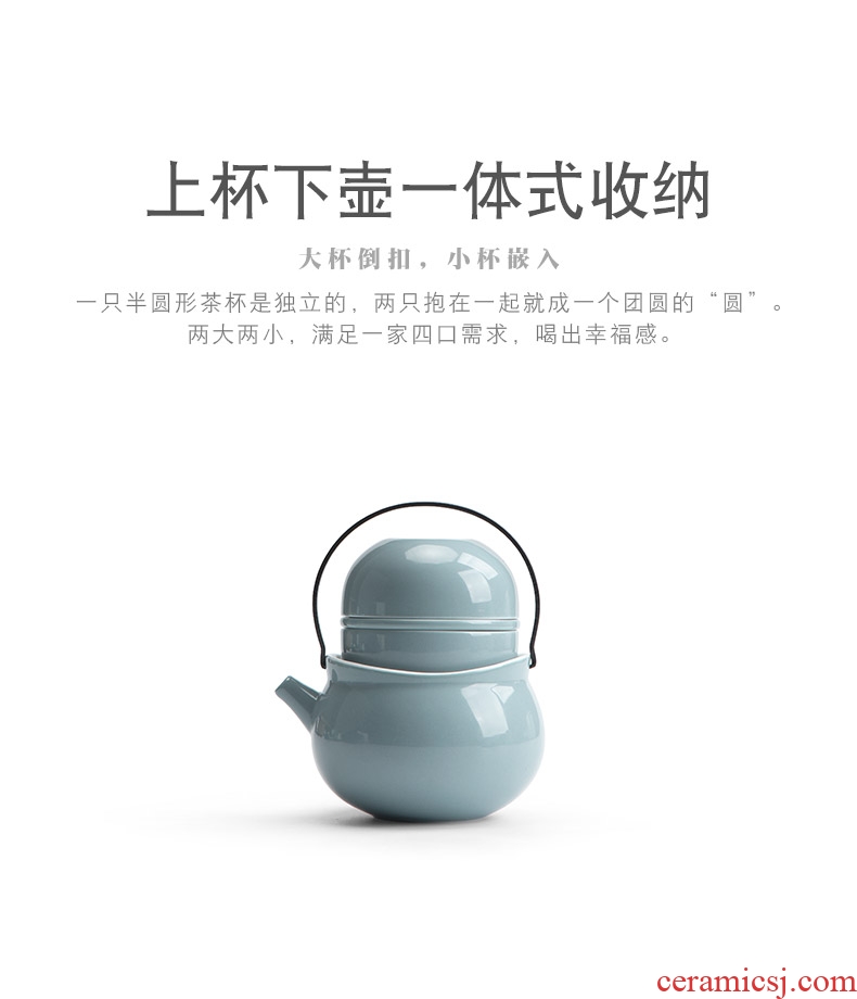 Mr Nan shan wing girder travel pot of tea set suit small sets of portable crack cup teapot ceramic type