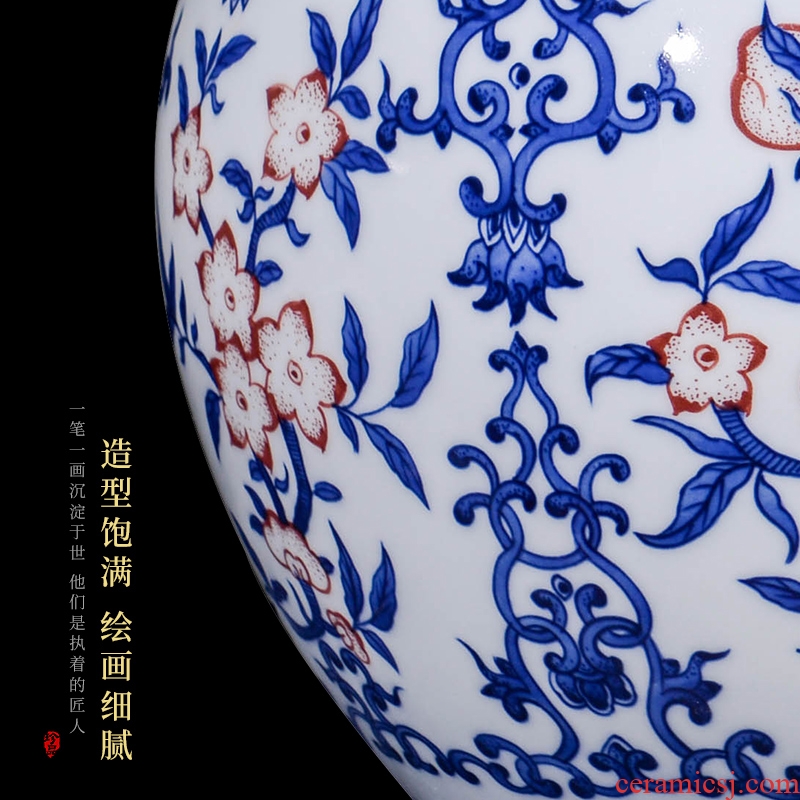 Jingdezhen ceramics table dry flower vase planting Chinese I sitting room porch bedroom home furnishing articles