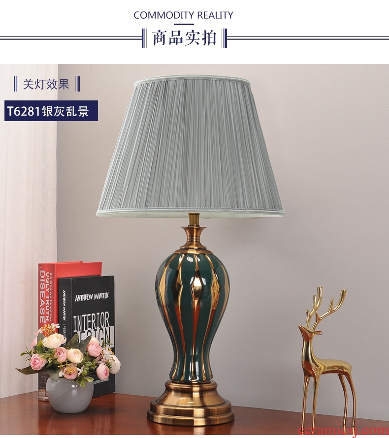 American desk lamp bedroom nightstand lamp creative simple personality room warm, romantic and warm light ceramic chandeliers