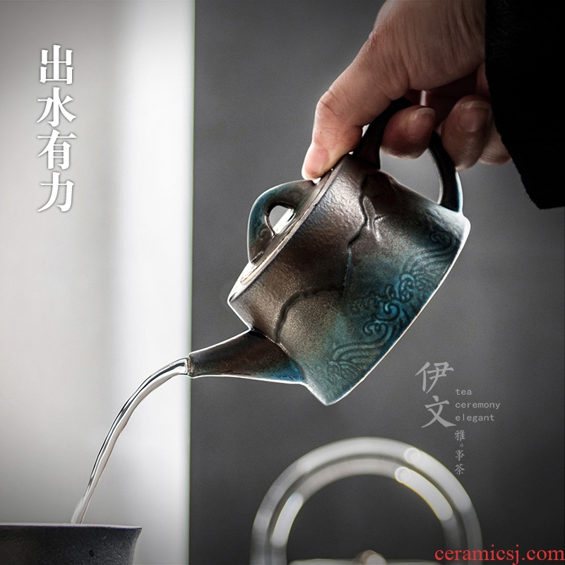 Evan ceramic teapot office filtering small single pot of Japanese tea ceremony kung fu tea tea kettle coarse pottery making tea