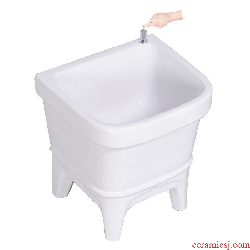 Mini toilet small balcony ceramic mop pool 30 cm floor mop pool small household sewage pool basin