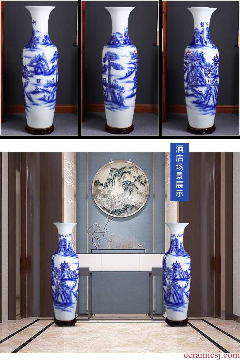 Jingdezhen ceramic flower implement archaize up open piece of large vases, modern home decoration sitting room place flower arrangement - 599884028140