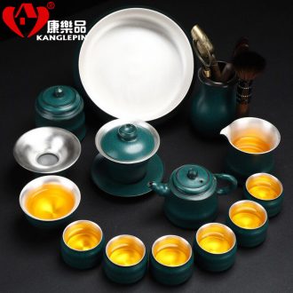 Recreational product kung fu tea set suit household of Chinese style porcelain stone tiexianwen open piece of ceramic tea cup lid bowl