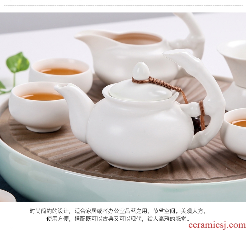 Beauty cabinet ceramic tea set ground suit contracted household kunfu tea tray small tea table Japanese dry bubble tea kettle