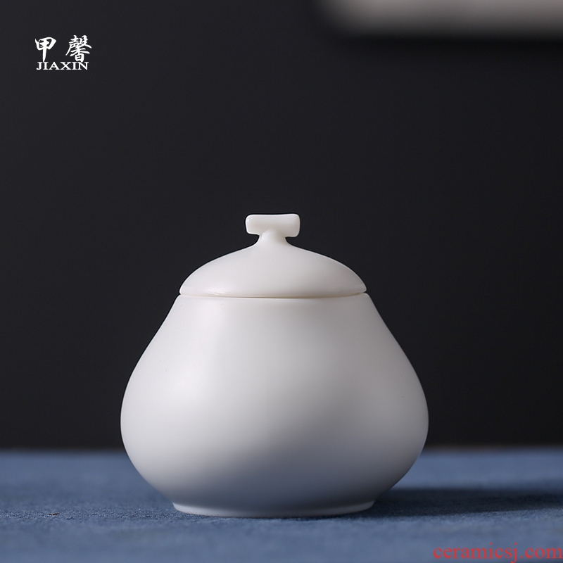 JiaXin ancient dehua white porcelain tea pot checking ceramic seal POTS mini jar boxes of tea POTS