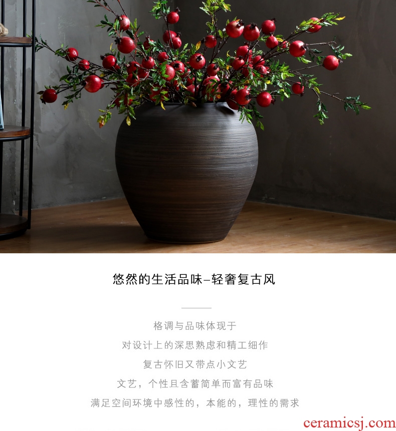 Jingdezhen ceramic Chinese red large sitting room adornment landing big vase European furnishing articles modern fashion - 600120600501