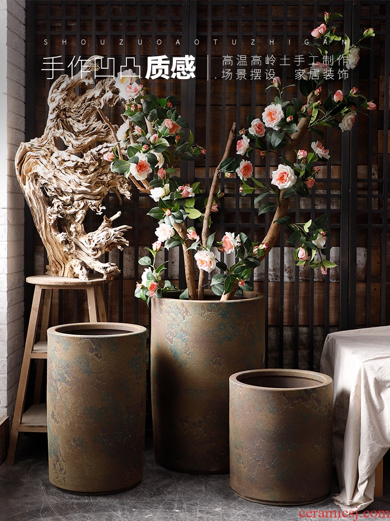 Ground vase large flower arrangement is I and contracted sitting room Nordic decorative furnishing articles hotel ceramics jingdezhen restoring ancient ways - 569380170639