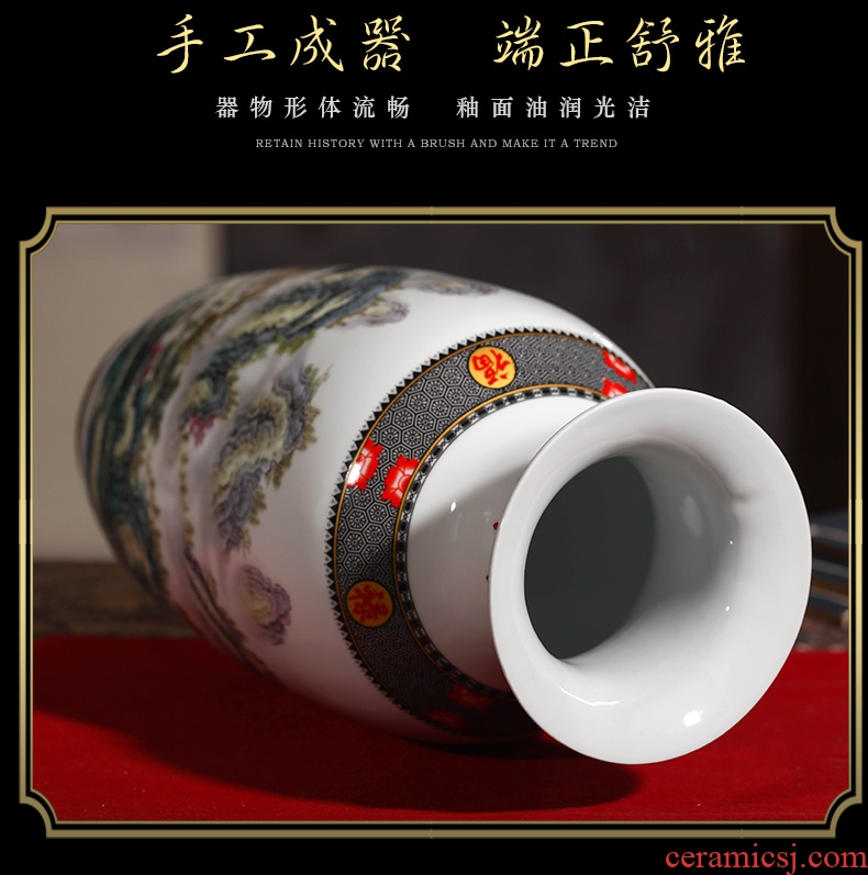 Jingdezhen ceramics archaize sitting room place flower arrangement craft landing big blue and white porcelain vase vase decoration - 603397932872