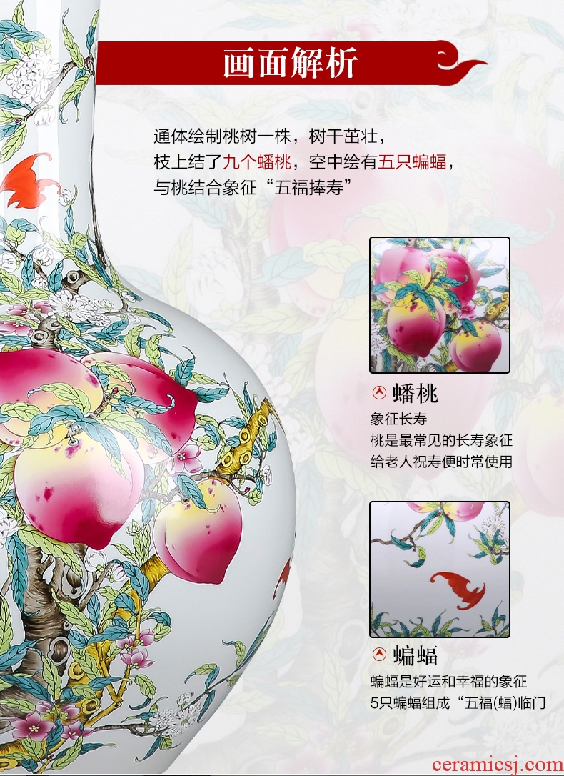 Imitation of classical jingdezhen ceramics celadon art big vase retro ears dry flower vase creative furnishing articles - 602546825412