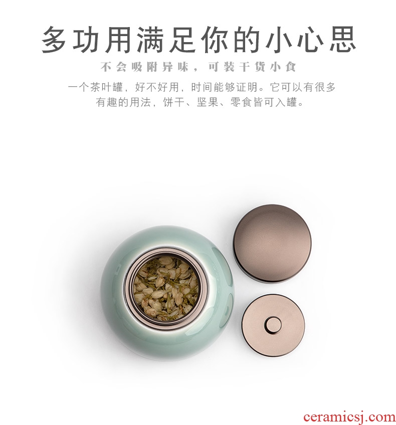 Mr Nan shan first green tea pot office household ceramic seal can travel portable creative small tea warehouse