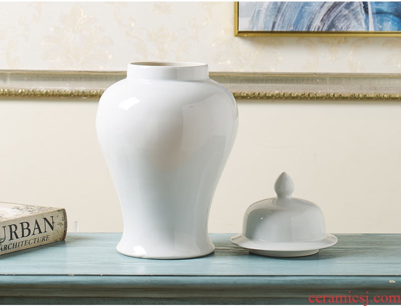 General jingdezhen ceramic pot vase furnishing articles white large sitting room dry flower, flower POTS of new Chinese style decoration