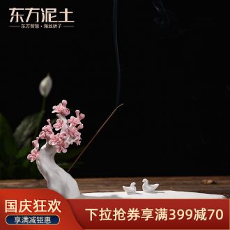 Oriental soil creative ceramic furnishing articles home tea house sitting room TV ark adornment/niaoyuhuaxiang D49-10