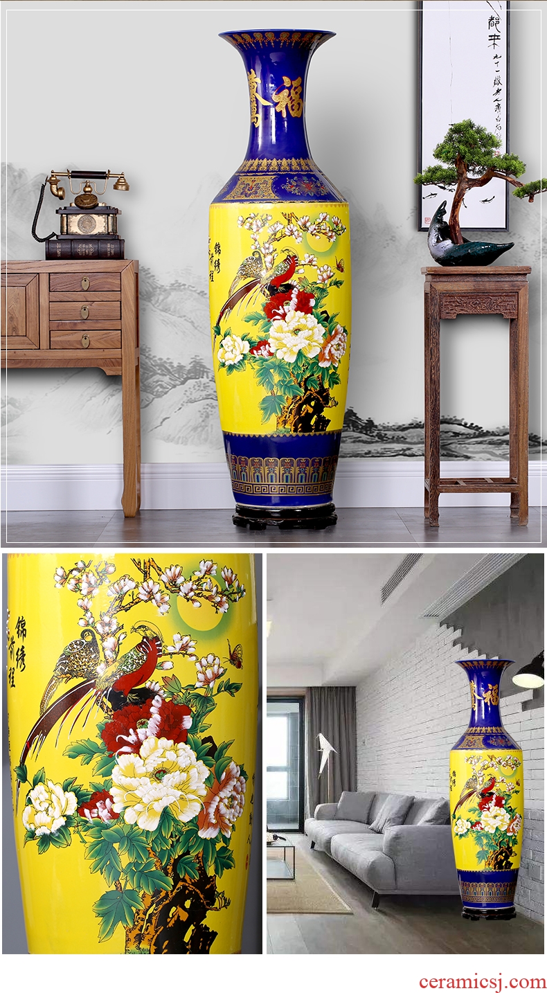 Nordic I and contracted household adornment high dry flower arranging ceramics vase of large hotels sitting room place lucky bamboo - 528819322101