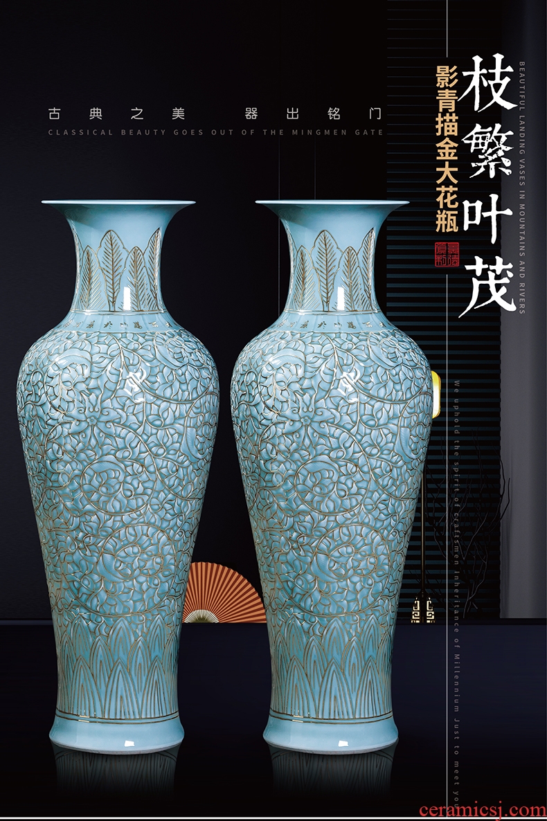 Ceramic vases, flower arrangement sitting room place I and contracted to restore ancient ways the dried ou landing big flowerpot jingdezhen porcelain - 599676994614