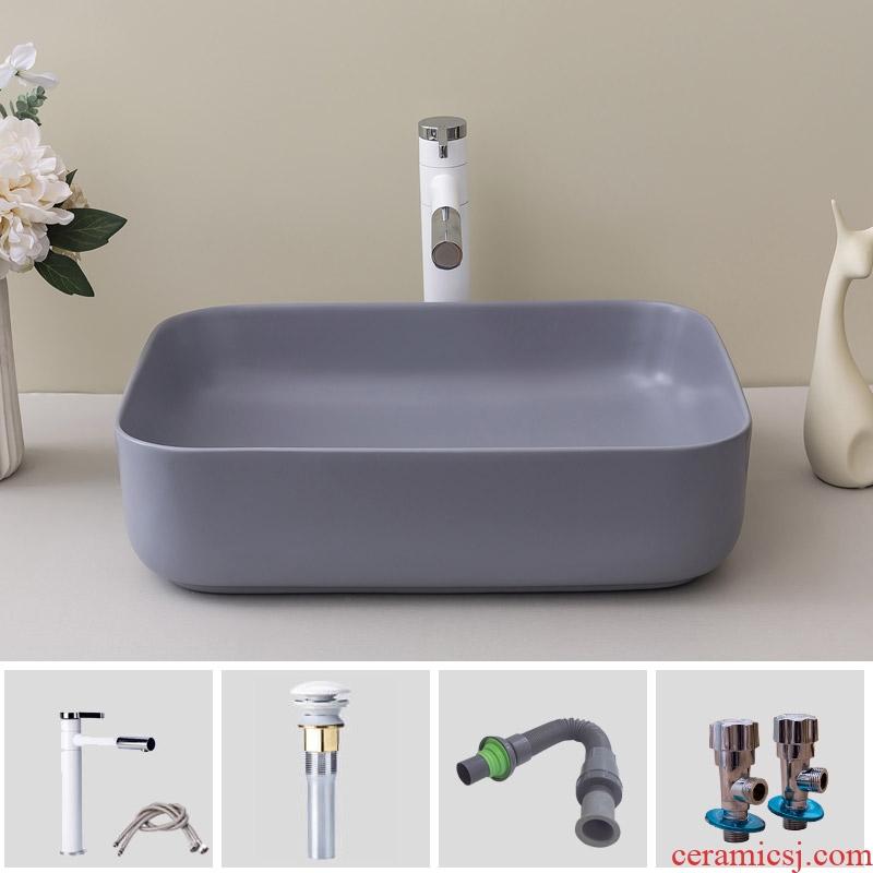 Stage basin balcony household ceramic toilet lavatory rectangle Nordic contracted art the sink basin