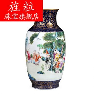 Cn jingdezhen imperial kiln chinaware blue colour imitation qing qianlong offering baby play gourd vases, the sitting room decorate household