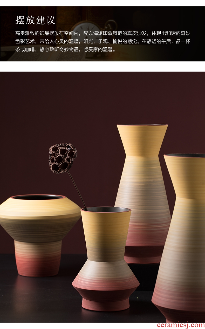 Jingdezhen ceramics powder enamel pine crane live idea gourd of large vases, modern Chinese style household crafts - 591231526232