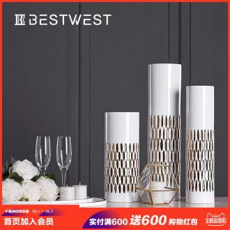 Light the luxury of ceramic vase large north European household adornment flower implement furnishing articles home sitting room dry flower flower decoration