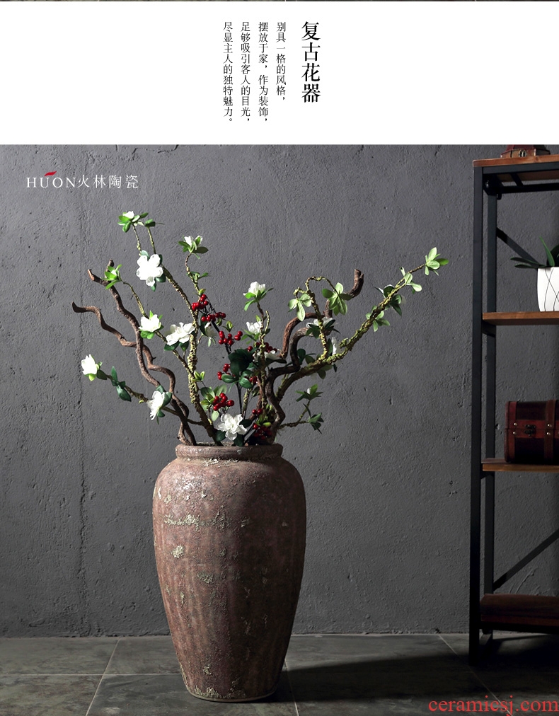 Jingdezhen ceramic big vase decoration to the hotel villa furnishing articles sitting room be born heavy large red flower implement porch - 587778441659