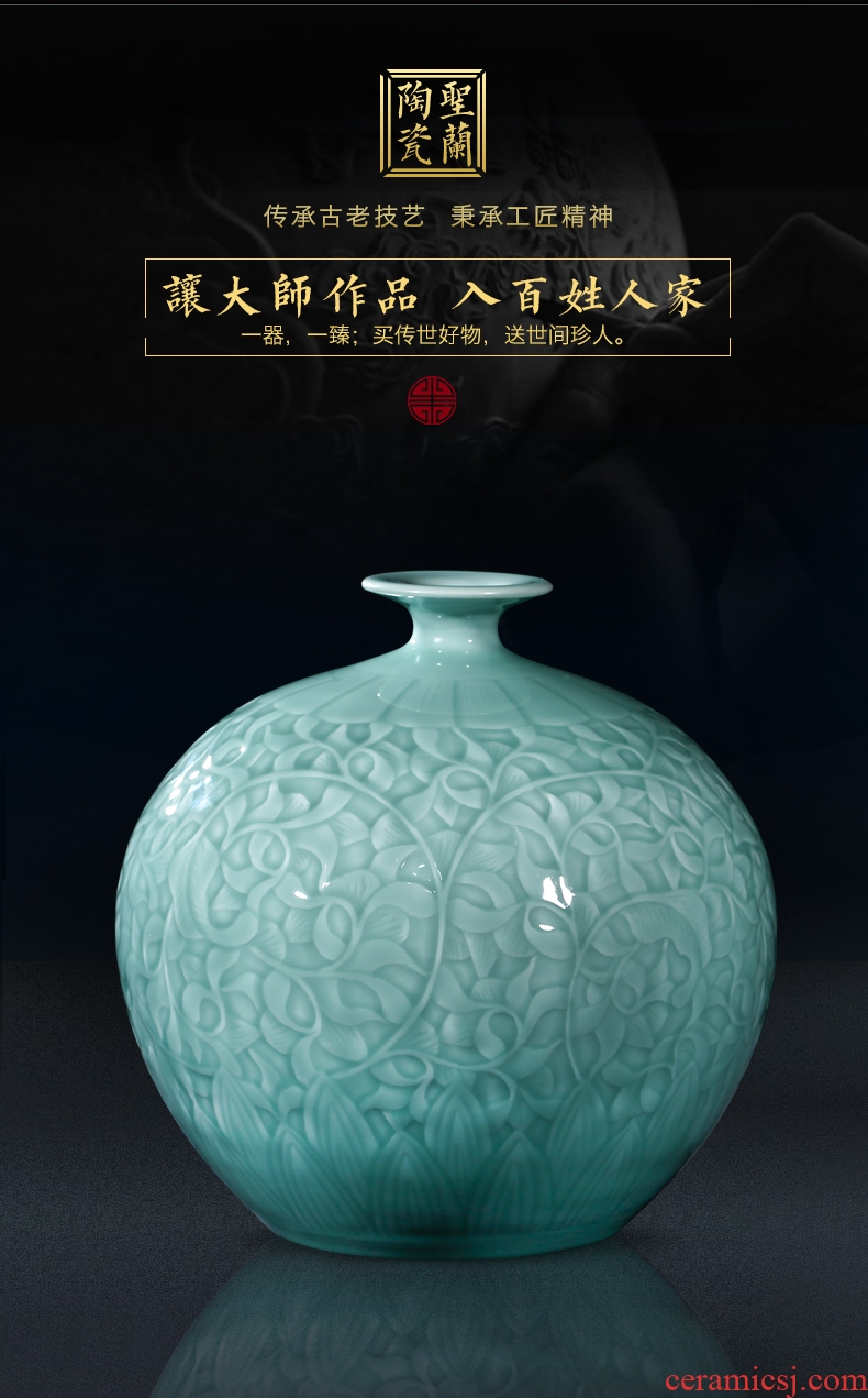 Archaize floor vase of dry flower arranging large Chinese style villa hotel restoring ancient ways is the sitting room porch ceramic home furnishing articles - 603672679863