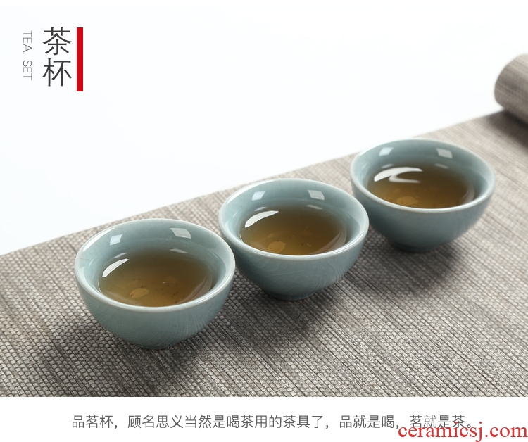 Travel kung fu tea set suit Japanese crack a pot of four four people outdoor portable package household ceramic cups