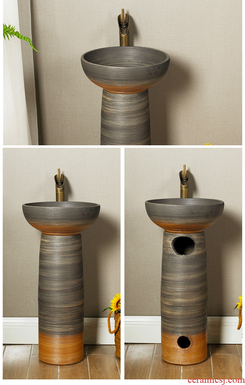 M Chinese pillar landing one lavatory toilet stage basin sink outdoor ceramics