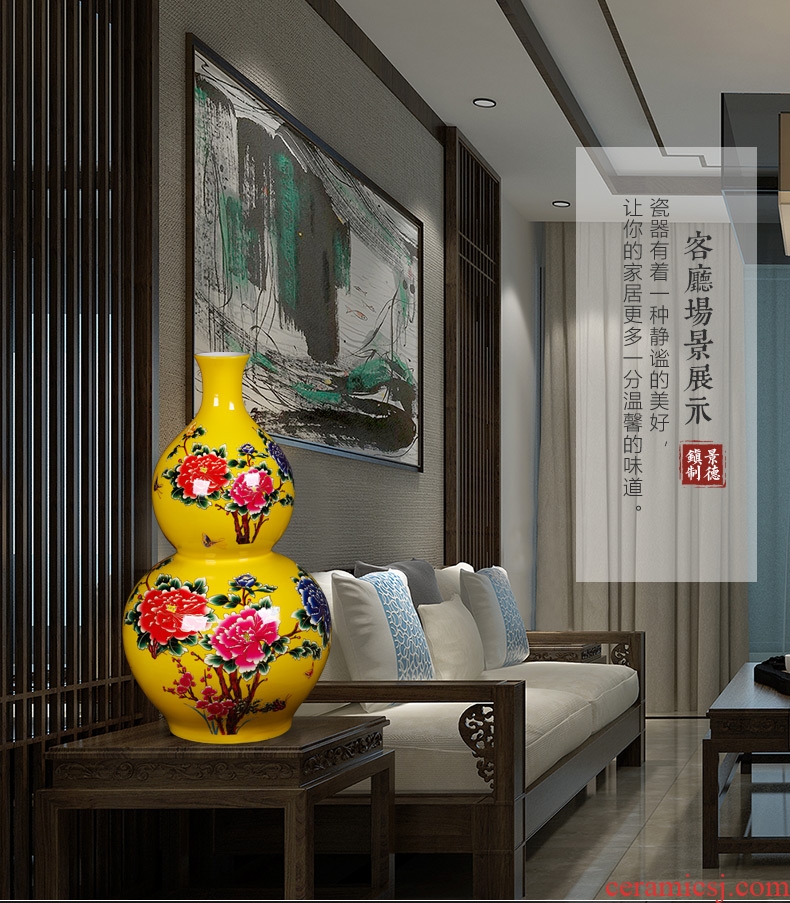 Jingdezhen ceramic European vase in the sitting room is I and contracted large furnishing articles dried flower vases, pottery vases, modern - 603484614326