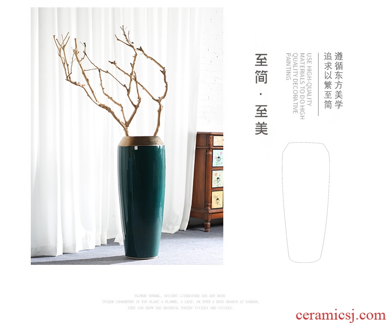 Ground vase large white living room the dried flower art I household coarse pottery Chinese ceramic POTS villa furnishing articles - 597903530128
