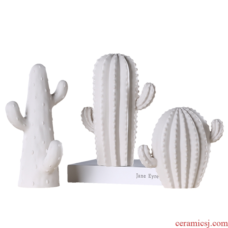 Creative cactus ceramic small place simulation celestial being potted the sitting room is contemporary and contracted household decoration decoration