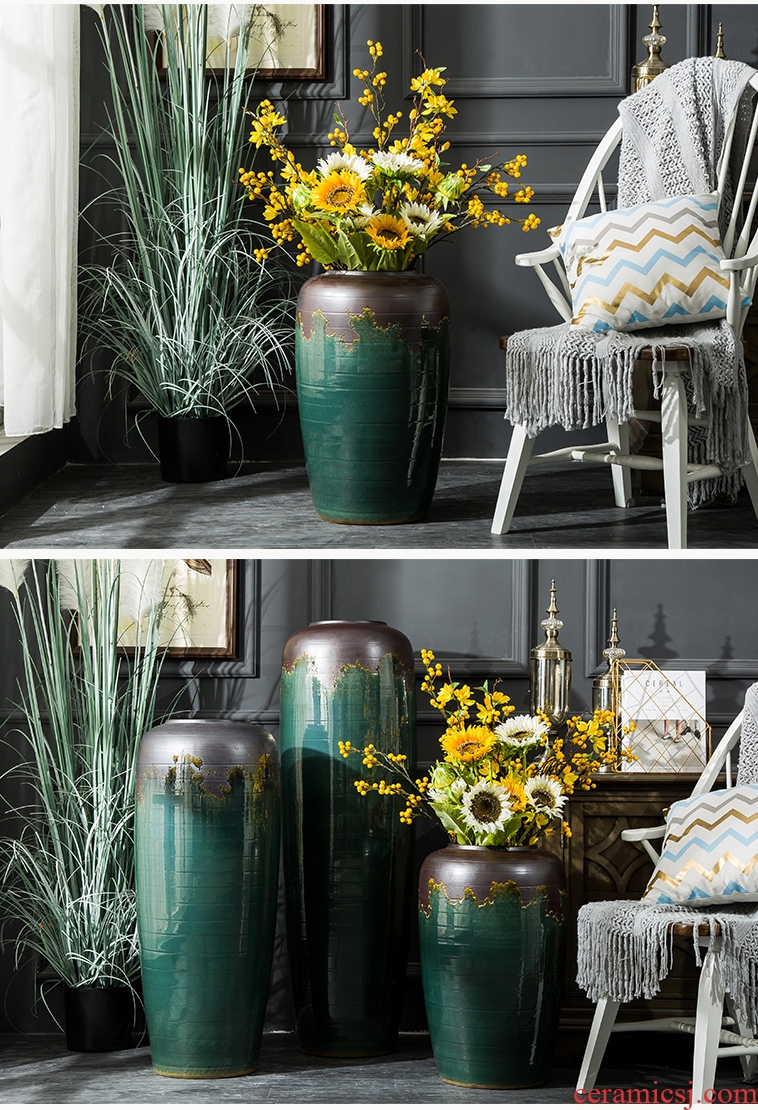 Murphy 's new Chinese large - sized ceramic vases, decorative furnishing articles creative retro sitting room simulation dry flower art flower arranging device - 581432230144