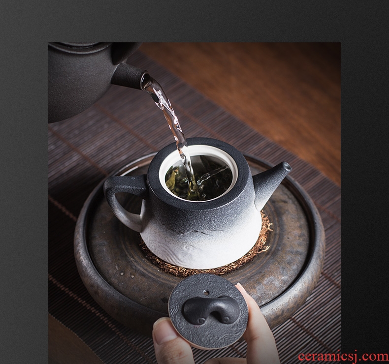 And hall And the line of ceramic teapot household contracted teapot office small single pot of single kung fu tea set