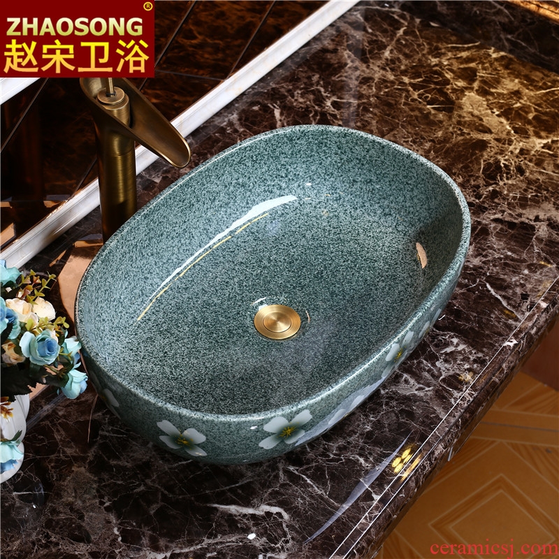Northern wind restoring ancient ways on the ceramic basin on the oval toilet lavabo large lavatory household balcony