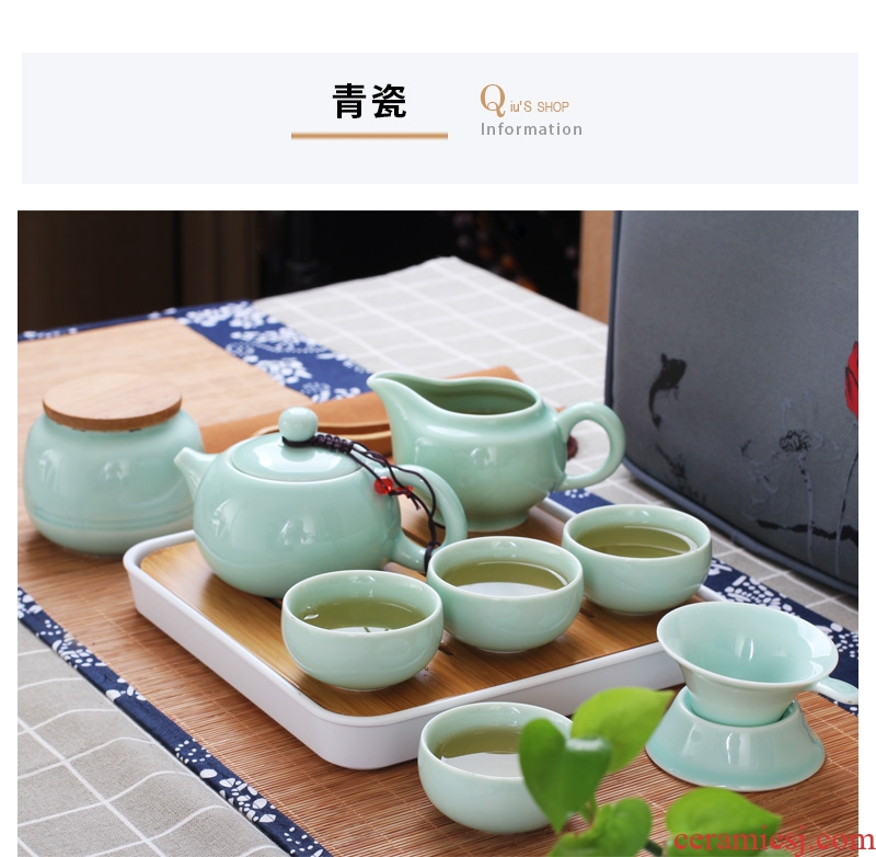 Travel kung fu tea set porcelain crack cup home your up with a pot of 22 man is suing portable bag in ceramics