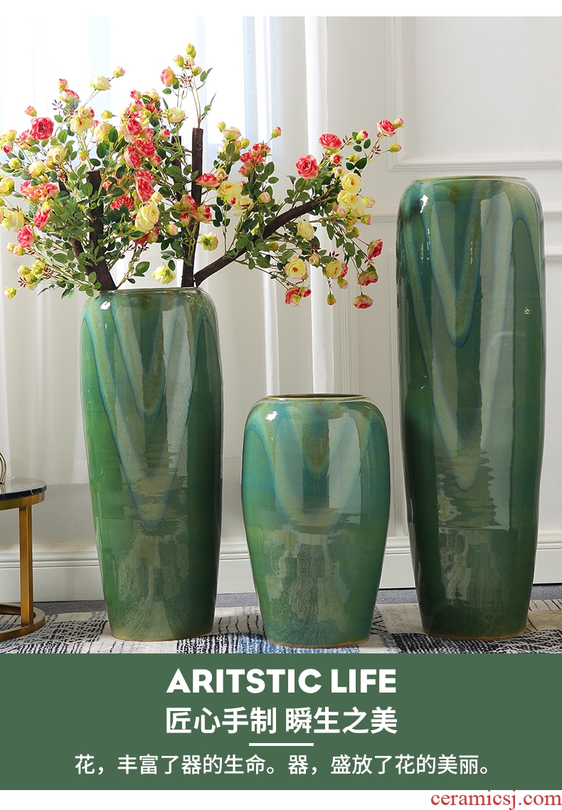 Chinese style restoring ancient ways is coarse ceramic club hotel furnishing articles sitting room window flower arrangement of large vase yulan flower POTS - 600114069958