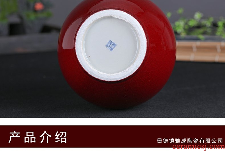 Continuous grain of jingdezhen ceramic vases, new classical Chinese style furnishing articles red decorations ideas after sitting room