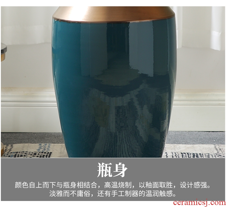 Hand made lotus large blue and white porcelain vase jingdezhen ceramic furnishing articles, the sitting room is the study of new Chinese style antique porcelain - 600317618219 desktop