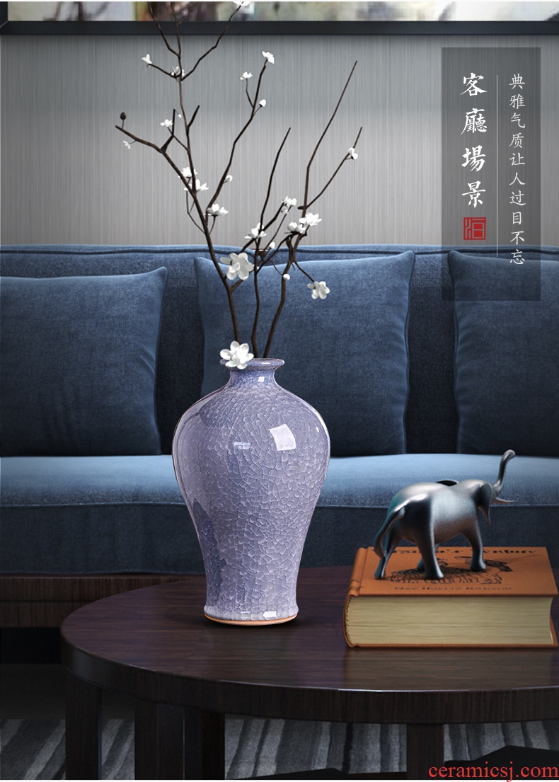 Jingdezhen ceramics flower vase creative archaize sitting room adornment new Chinese style household TV ark furnishing articles