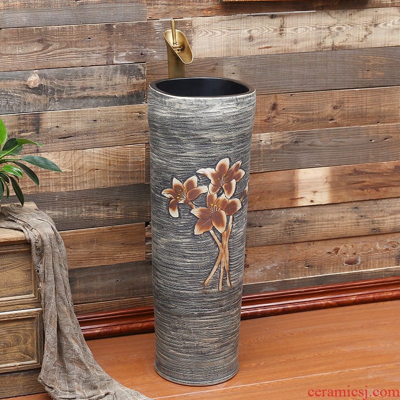 M the jingdezhen ceramic lavabo pillar basin one - piece pillar lavatory floor type lavatory
